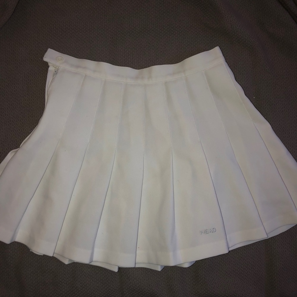 white tennis skirt